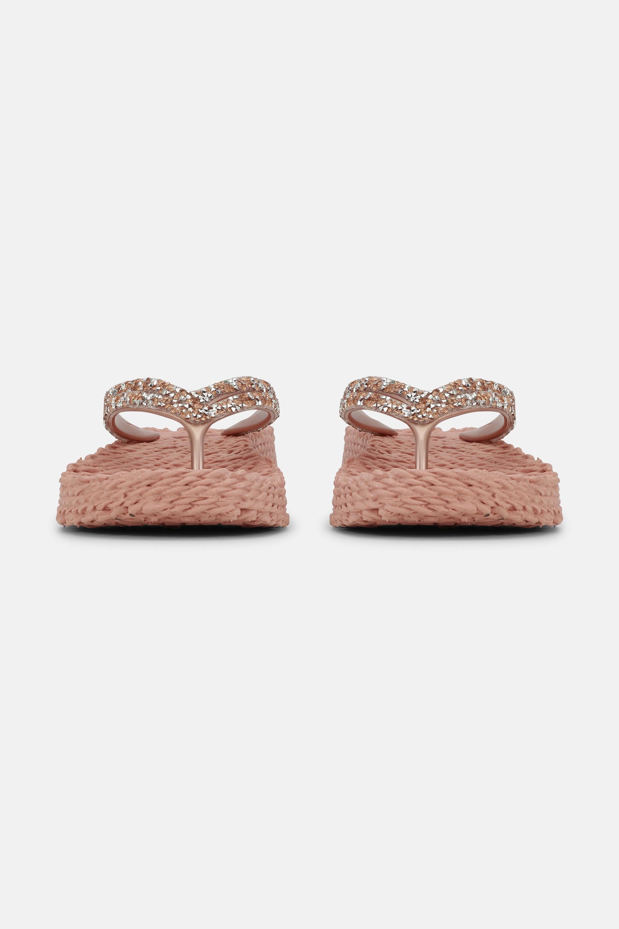 Plateau Flip-Flops Glitzersteine - Misty Rose
